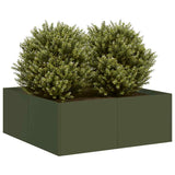 Plantenbak 80x80x30 cm staal olijfgroen