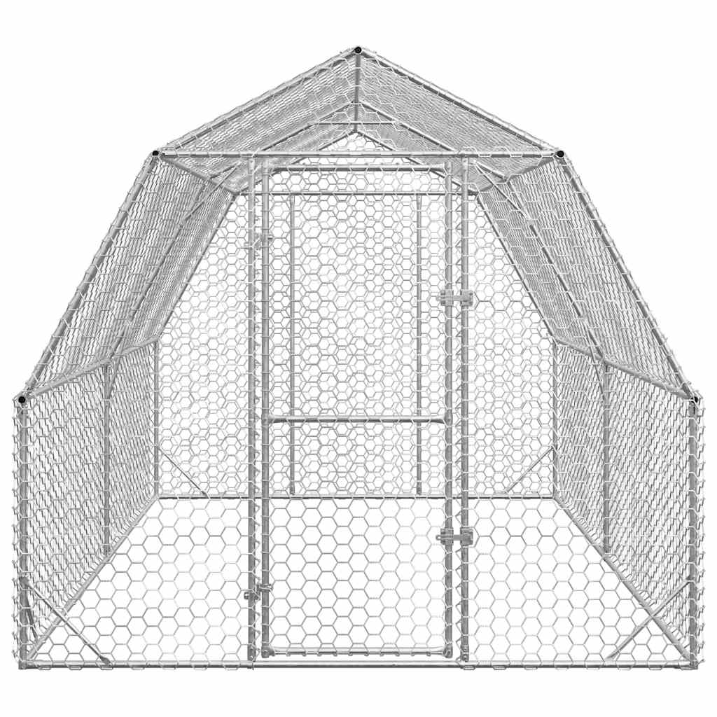 Kippenren 2,5x4x2,25 m gegalvaniseerd staal