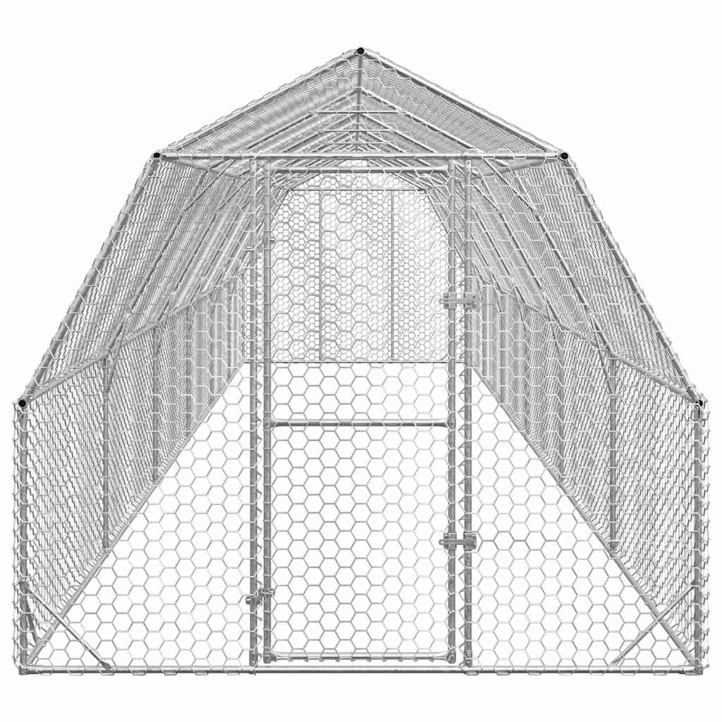 Kippenren 2,5x12x2,25 m gegalvaniseerd staal