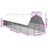 Kippenren met dak 2,5x10x2,25 m gegalvaniseerd staal