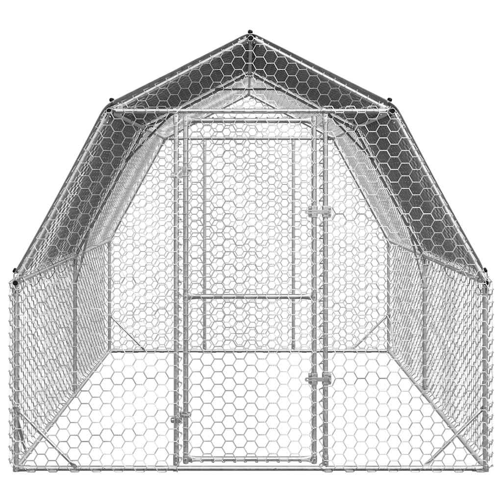 Kippenren met dak 2,5x4x2,25 m gegalvaniseerd staal