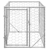 Hondenkennel voor buiten met deur 2x1x1 m gegalvaniseerd staal