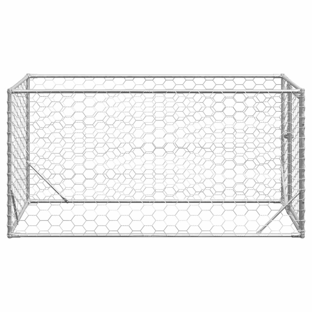 Hondenkennel voor buiten met deur 2x1x1 m gegalvaniseerd staal