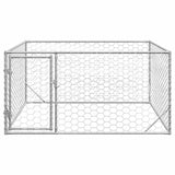 Hondenkennel voor buiten met deur 2x2x1 m gegalvaniseerd staal