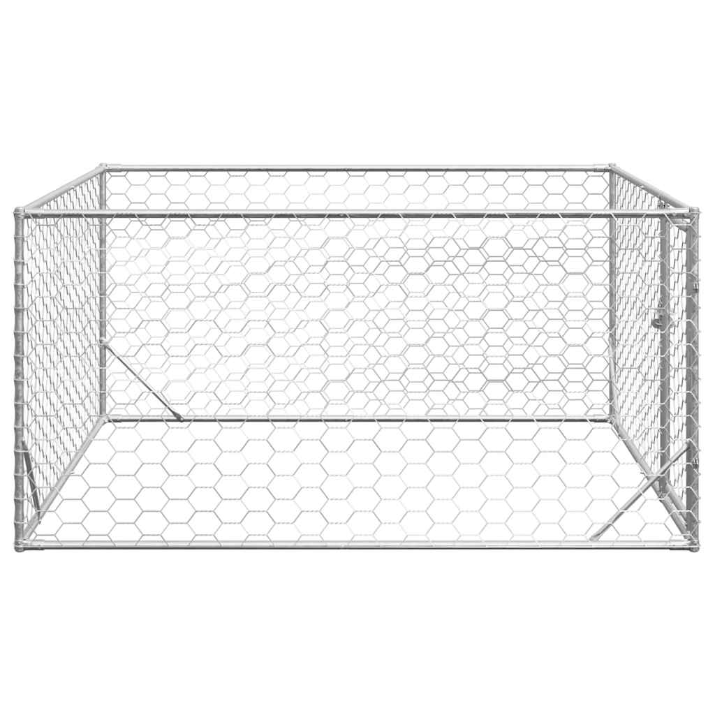 Hondenkennel voor buiten met deur 2x2x1 m gegalvaniseerd staal