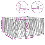 Hondenkennel voor buiten met deur 2x2x1 m gegalvaniseerd staal