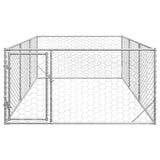 Hondenkennel voor buiten met deur 2x4x1 m gegalvaniseerd staal