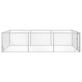 Hondenkennel voor buiten met deur 2x4x1 m gegalvaniseerd staal