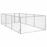 Hondenkennel voor buiten met deur 2x4x1 m gegalvaniseerd staal