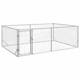 Hondenkennel voor buiten met deur 3x2x1 m gegalvaniseerd staal