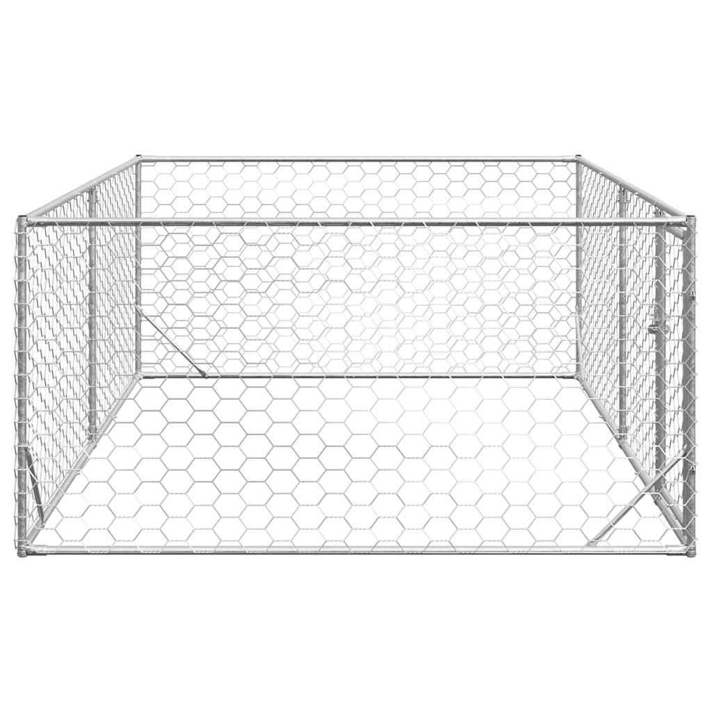 Hondenkennel voor buiten met deur 3x2x1 m gegalvaniseerd staal