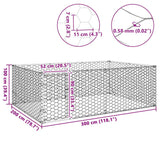 Hondenkennel voor buiten met deur 3x2x1 m gegalvaniseerd staal