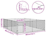 Hondenkennel voor buiten met deur 3x4x1 m gegalvaniseerd staal