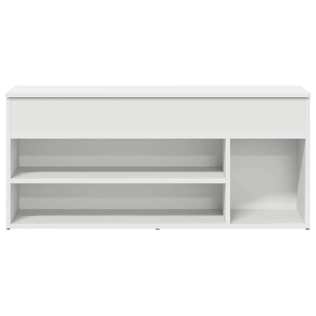 Schoenenbank 102x30,5x45 cm bewerkt hout wit