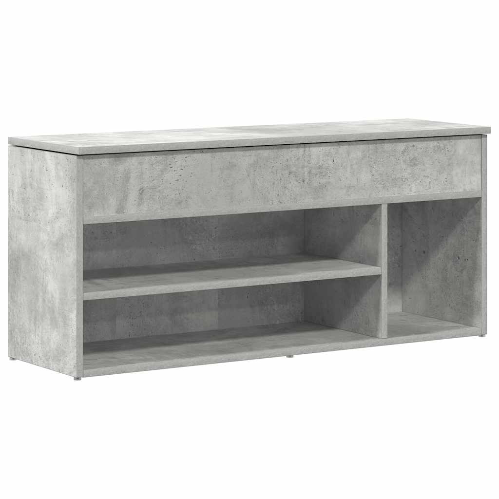 Schoenenbank 102x30,5x45 cm bewerkt hout betongrijs