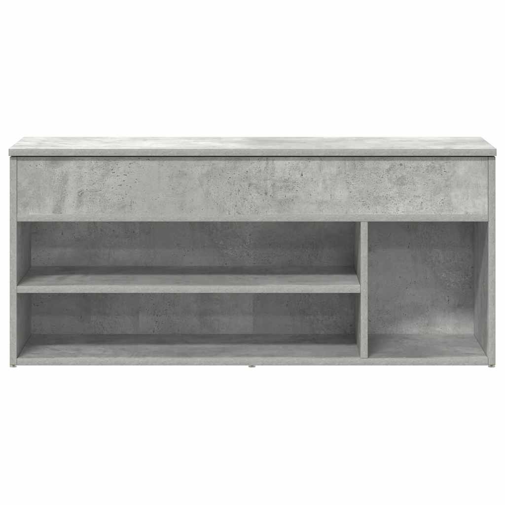 Schoenenbank 102x30,5x45 cm bewerkt hout betongrijs