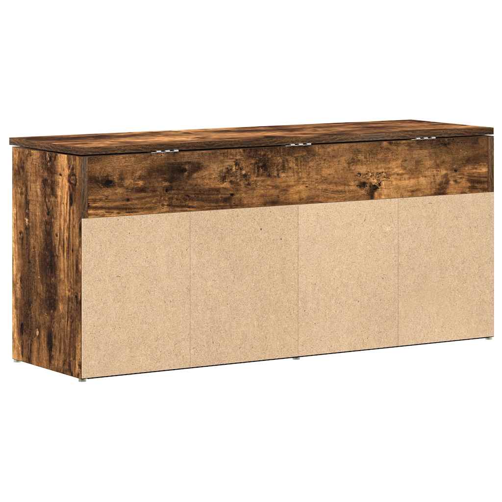 Schoenenbank 102x30,5x45 cm bewerkt hout gerookt eikenkleurig