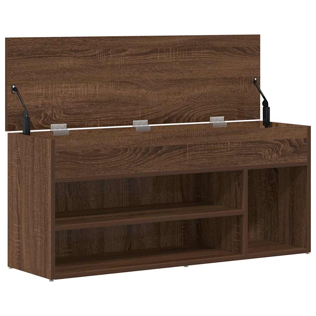 Schoenenbank 102x30,5x45 cm bewerkt hout sonoma eikenkleurig