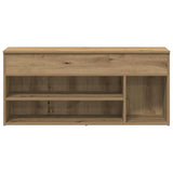 Schoenenbank 102x30,5x45 cm bewerkt hout artisanaal eikenkleur