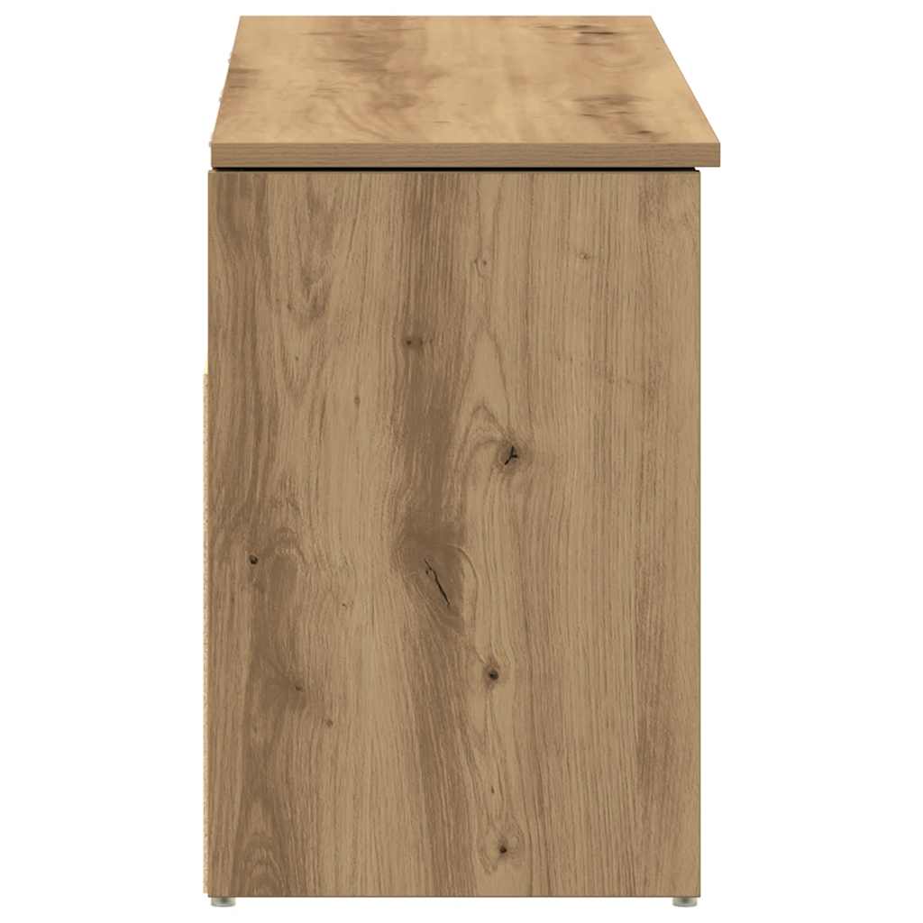 Schoenenbank 102x30,5x45 cm bewerkt hout artisanaal eikenkleur