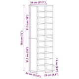 Schoenenkast 54x34x183 cm spaanplaat oud hout