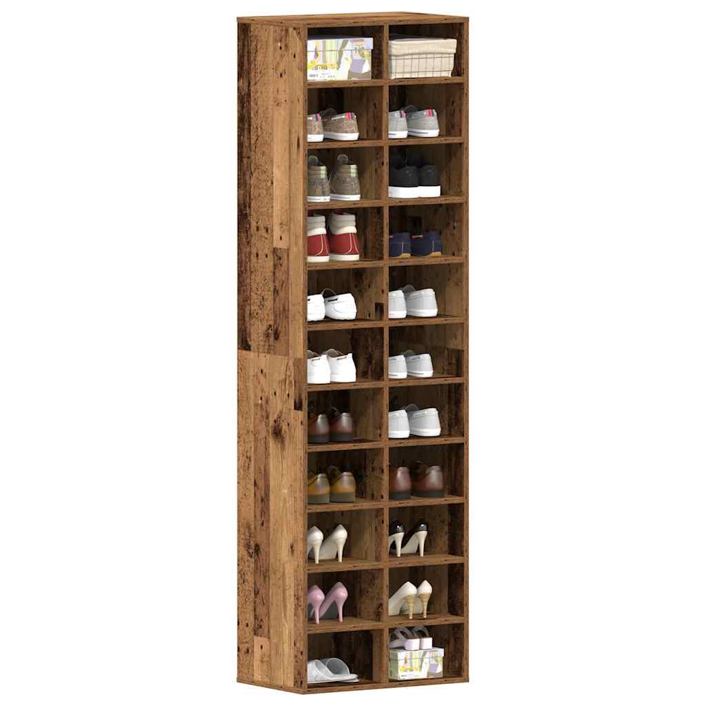 Schoenenkast 54x34x183 cm spaanplaat oud hout