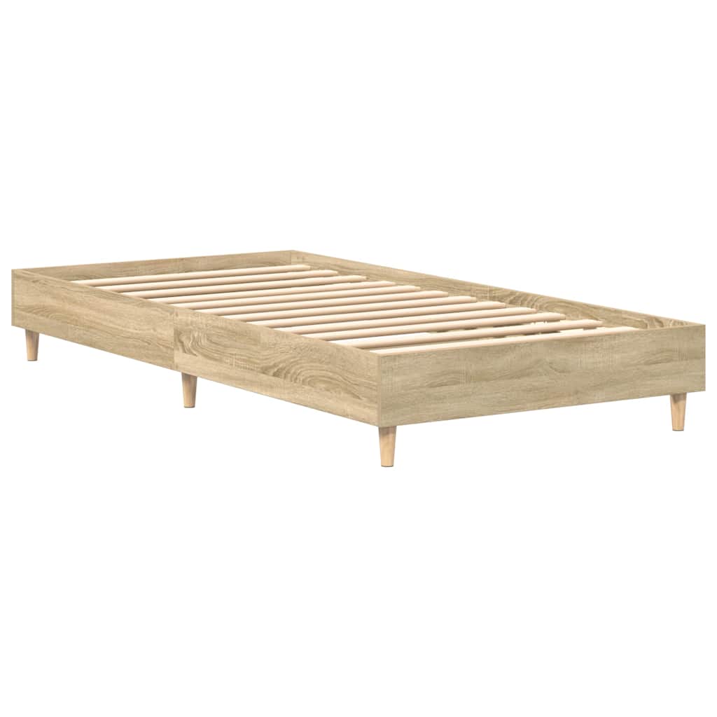 Bedframe 100x200cm in sonoma eikenkleur met lattenbodem (zonder matras)