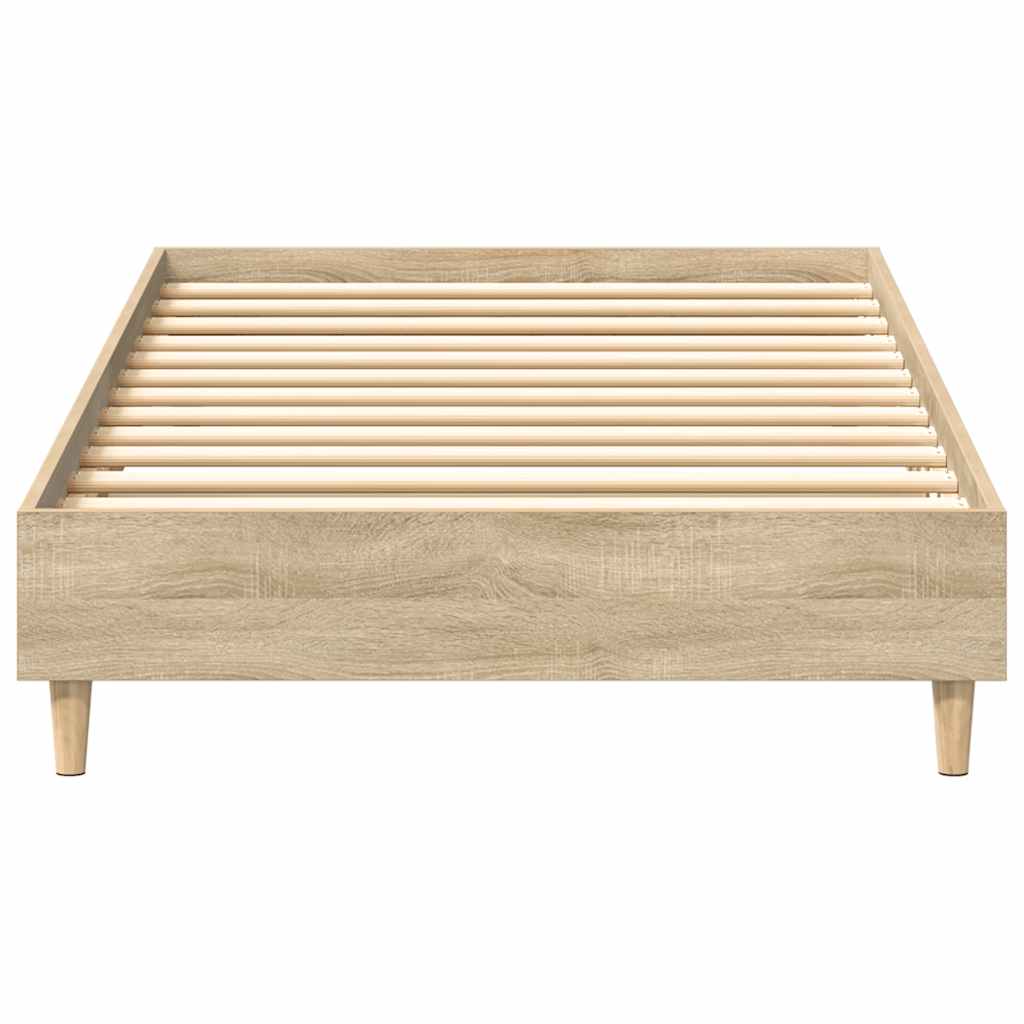 Bedframe 100x200cm in sonoma eikenkleur met lattenbodem (zonder matras)