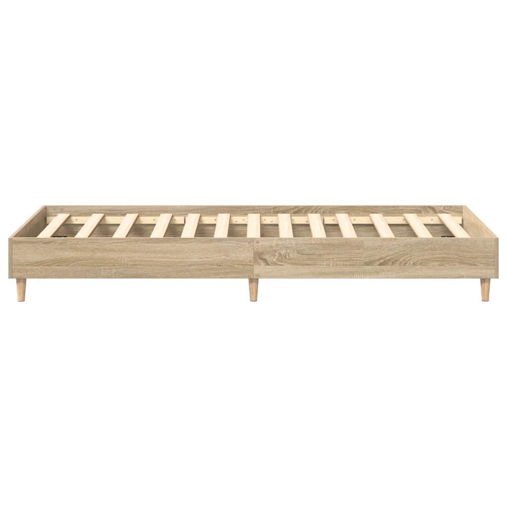 Bedframe 100x200cm in sonoma eikenkleur met lattenbodem (zonder matras)