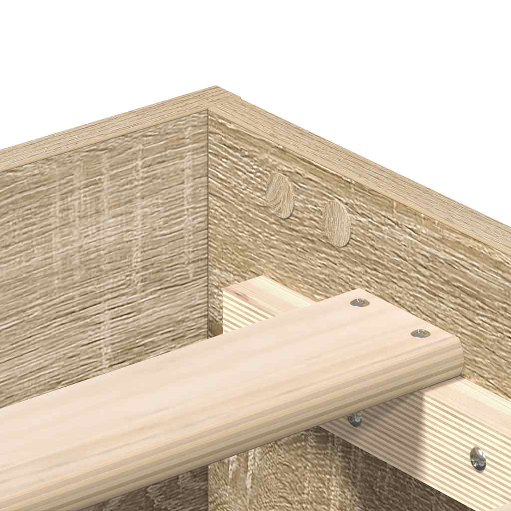 Bedframe 100x200cm in sonoma eikenkleur met lattenbodem (zonder matras)