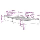 Bedframe 100x200cm in sonoma eikenkleur met lattenbodem (zonder matras)