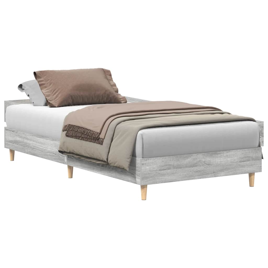 Bedframe 100x200 cm zonder matras in grijs sonoma spaanplaat