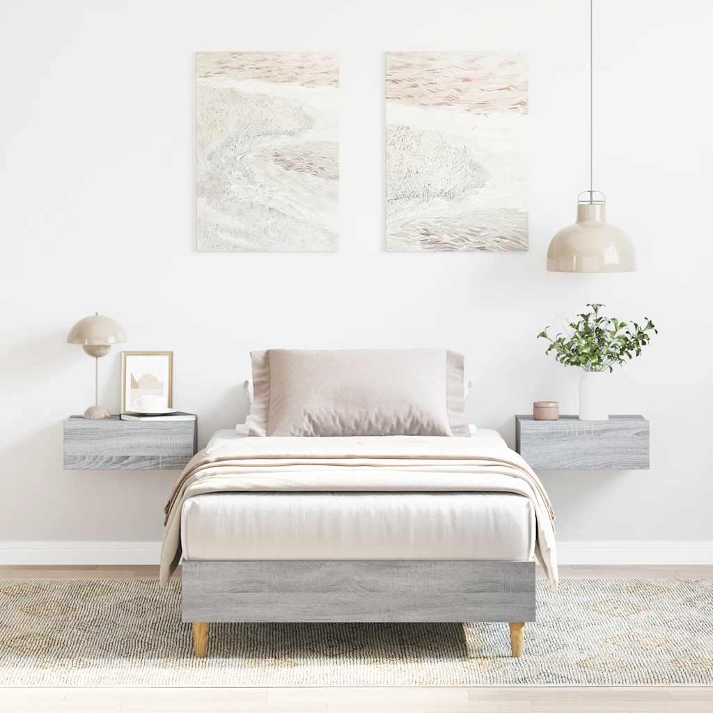 Bedframe 100x200 cm zonder matras in grijs sonoma spaanplaat