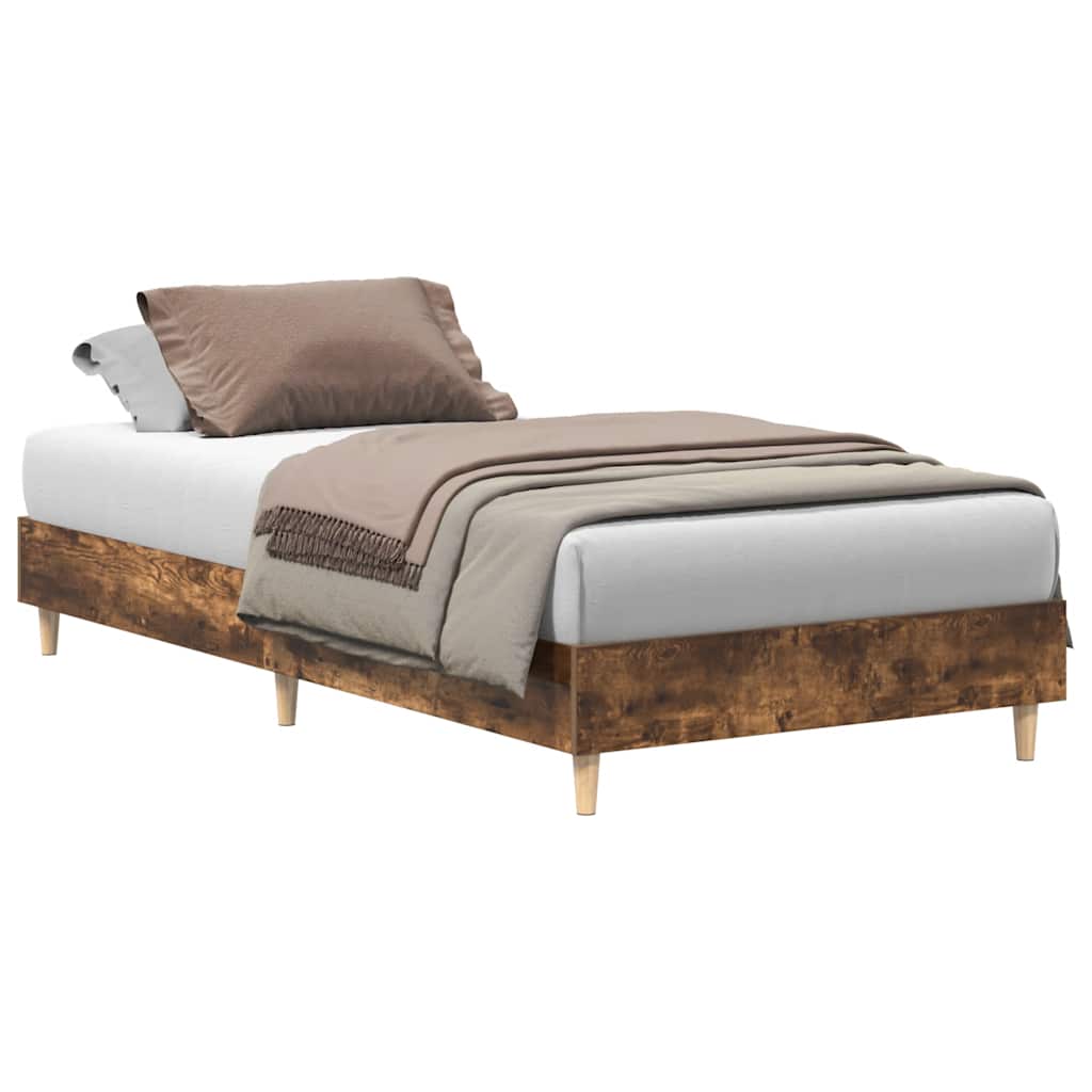 Bedframe 90x200 cm in gerookt eiken zonder matras