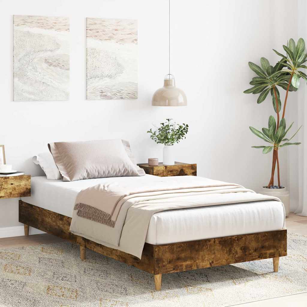 Bedframe 90x200 cm in gerookt eiken zonder matras