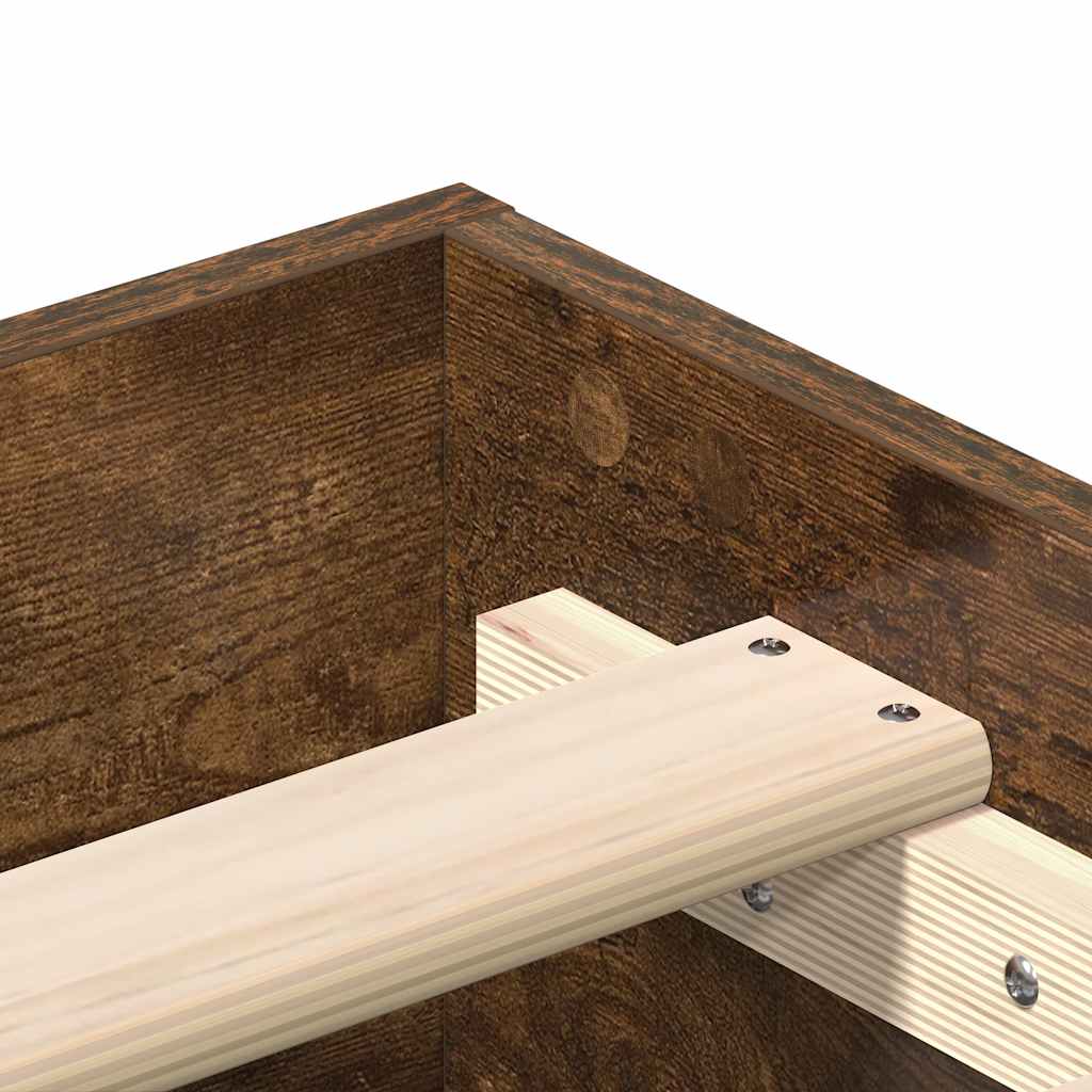 Bedframe 90x200 cm in gerookt eiken zonder matras