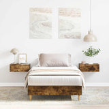 Bedframe 90x200 cm in gerookt eiken zonder matras