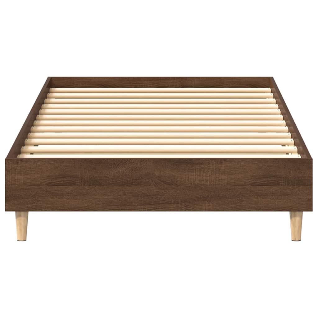 Bedframe 90x190 cm in bruine eikenkleur met lattenbodem (zonder matras)