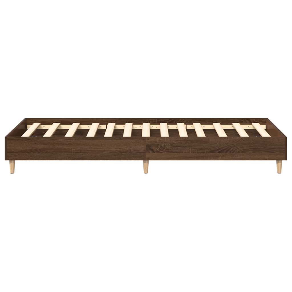 Bedframe 90x190 cm in bruine eikenkleur met lattenbodem (zonder matras)