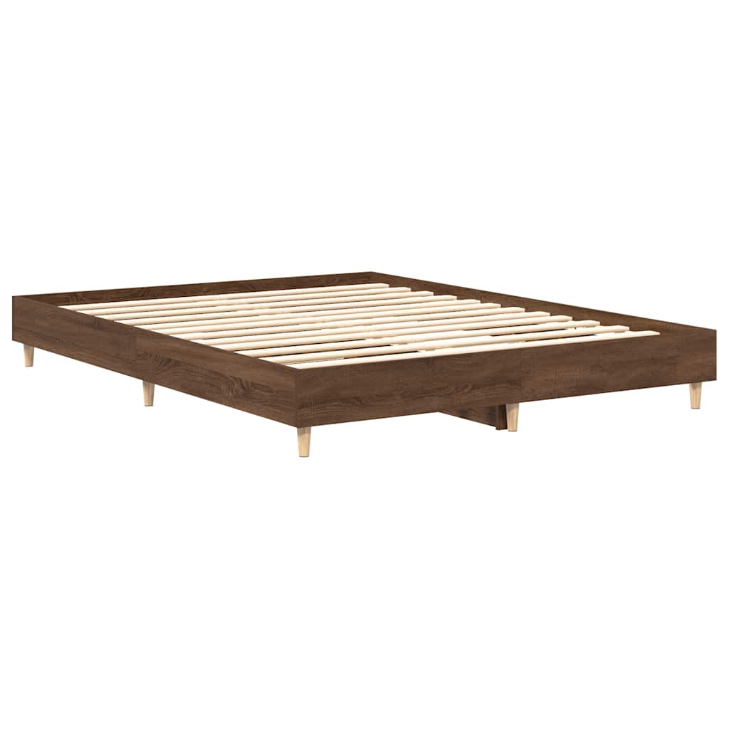 Bedframe 90x190 cm in bruine eikenkleur met lattenbodem (zonder matras)