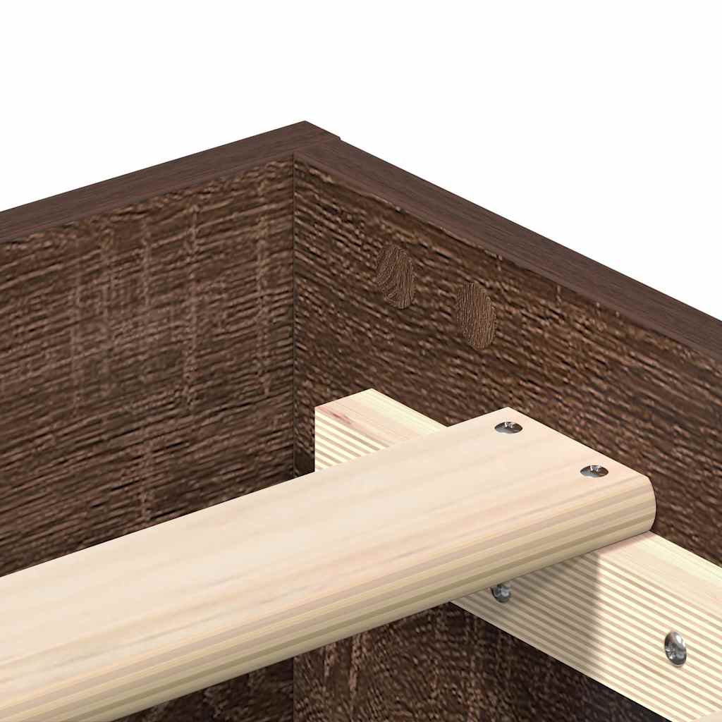Bedframe 90x190 cm in bruine eikenkleur met lattenbodem (zonder matras)