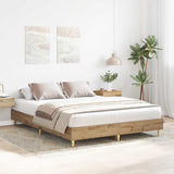 Artisanaal eiken bedframe zonder matras met lattenbodem