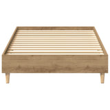 Artisanaal eiken bedframe zonder matras met lattenbodem