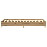 Artisanaal eiken bedframe zonder matras met lattenbodem
