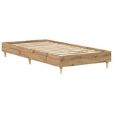 Artisanaal eiken bedframe zonder matras met lattenbodem