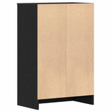 Schoenenkast 60x35x92 cm spaanplaat zwart eikenkleurig