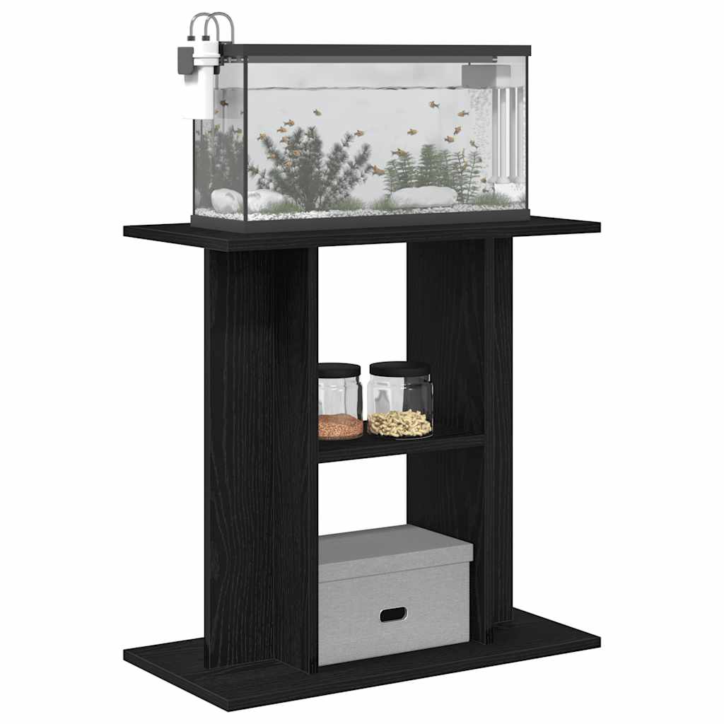 Aquariumstandaard 60x30x60 cm spaanplaat zwart eikenkleurig