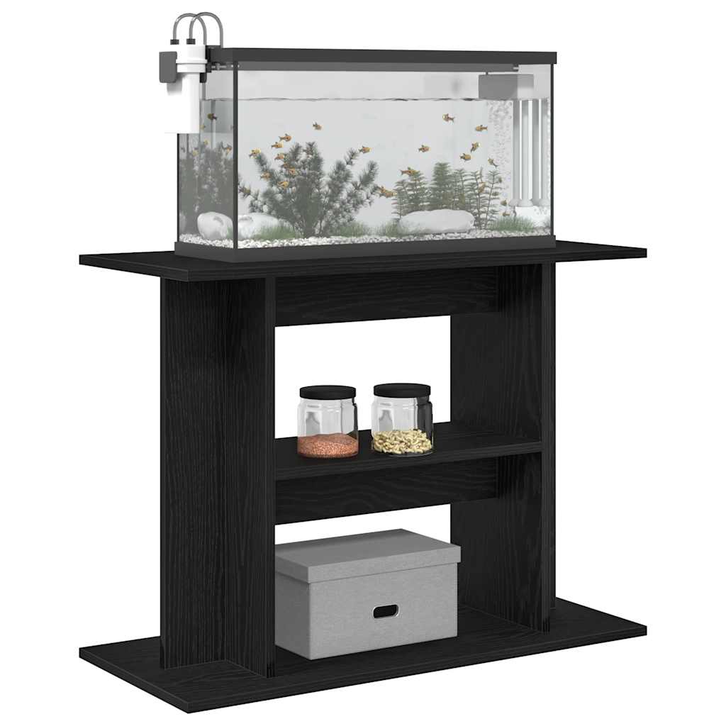 Aquariumstandaard 80x35x60 cm spaanplaat zwart eikenkleurig