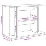 Aquariumstandaard 80x35x60 cm spaanplaat zwart eikenkleurig