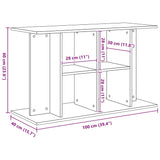 Aquariumstandaard 100x40x60 cm spaanplaat zwart eikenkleurig